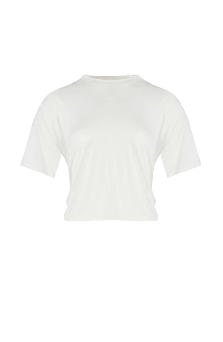 PCFG Free Heaven Crop Draped Tshirt, Alternate, color, White Blanc De Blanc