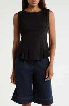 Pleated Peplum Knit Top