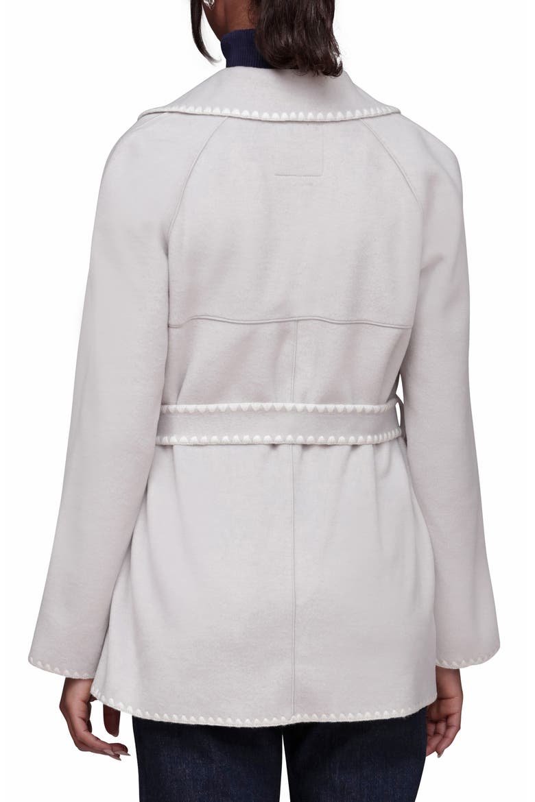 Contrast Stitch Belted Coat, Alternate, color, LIGHT GREY