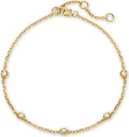 DEVATA Freshwater Pearl Chain Bracelet in Gold Plated Sterling Silver