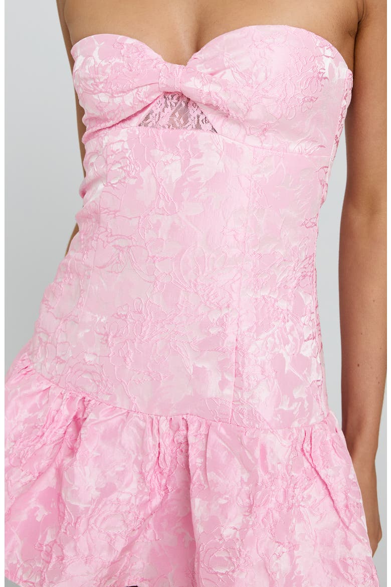 Aubriana Jacquard Strapless Minidress, Alternate, color, PINK JACQUARD