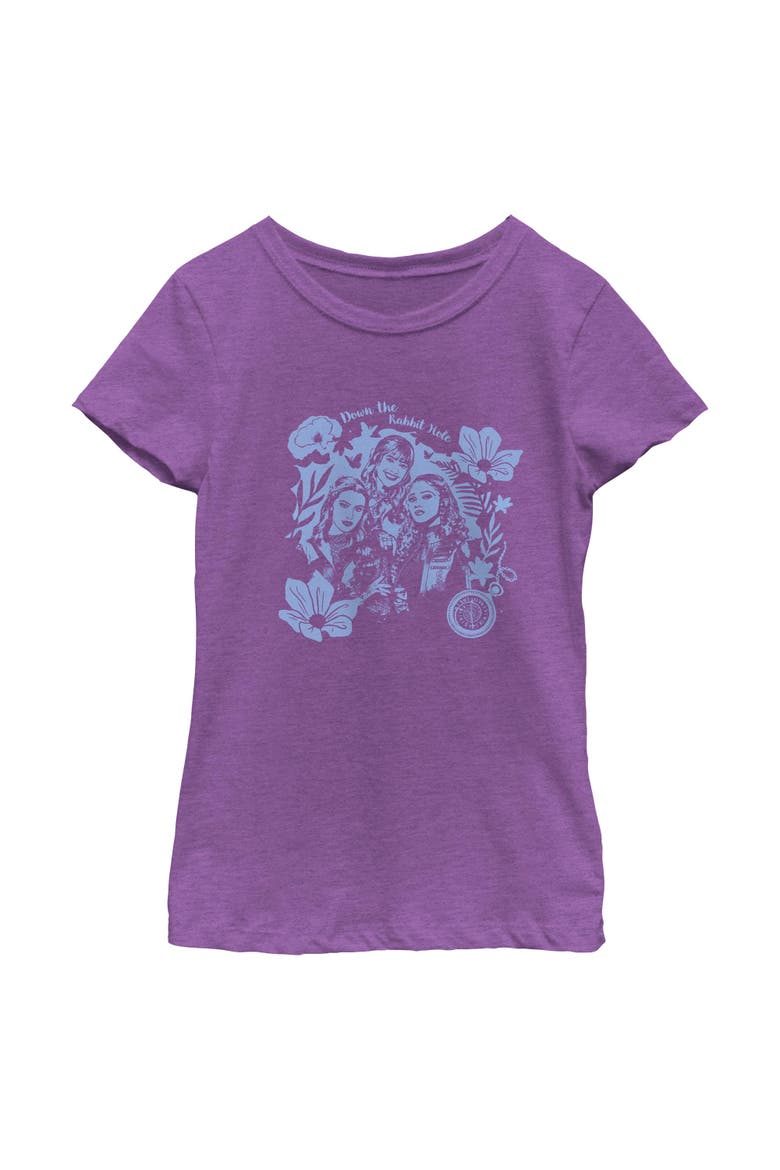 Girl's Descendants Wicked Wonderland Down the Rabbit Hole  Graphic T-Shirt, Main, color, Purple Berry