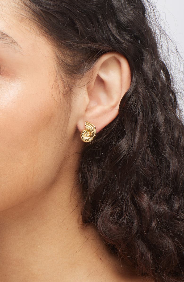 Lele Sadoughi Nautilus Shell Stud Earrings, Alternate, color, Gold