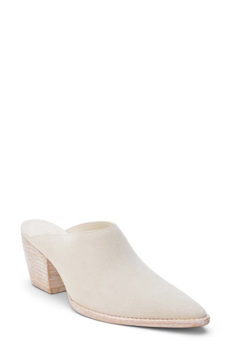 White cowboy mules hotsell