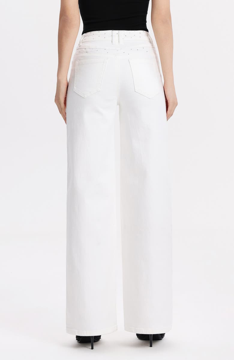 Bayeas Embellished High Waist Wide Leg Jeans, Alternate, color, 