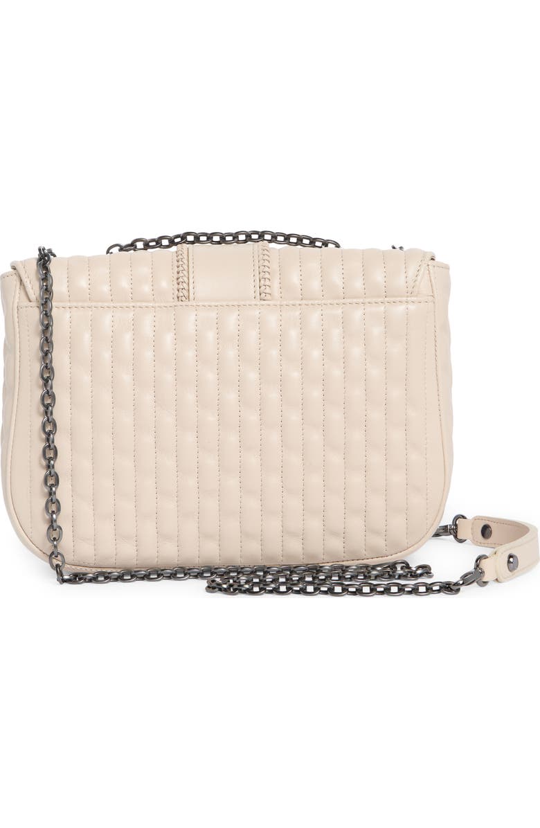 Longchamp Small Amazone Leather Quilted Convertible Crossbody Bag, Alternate, color, Chalk