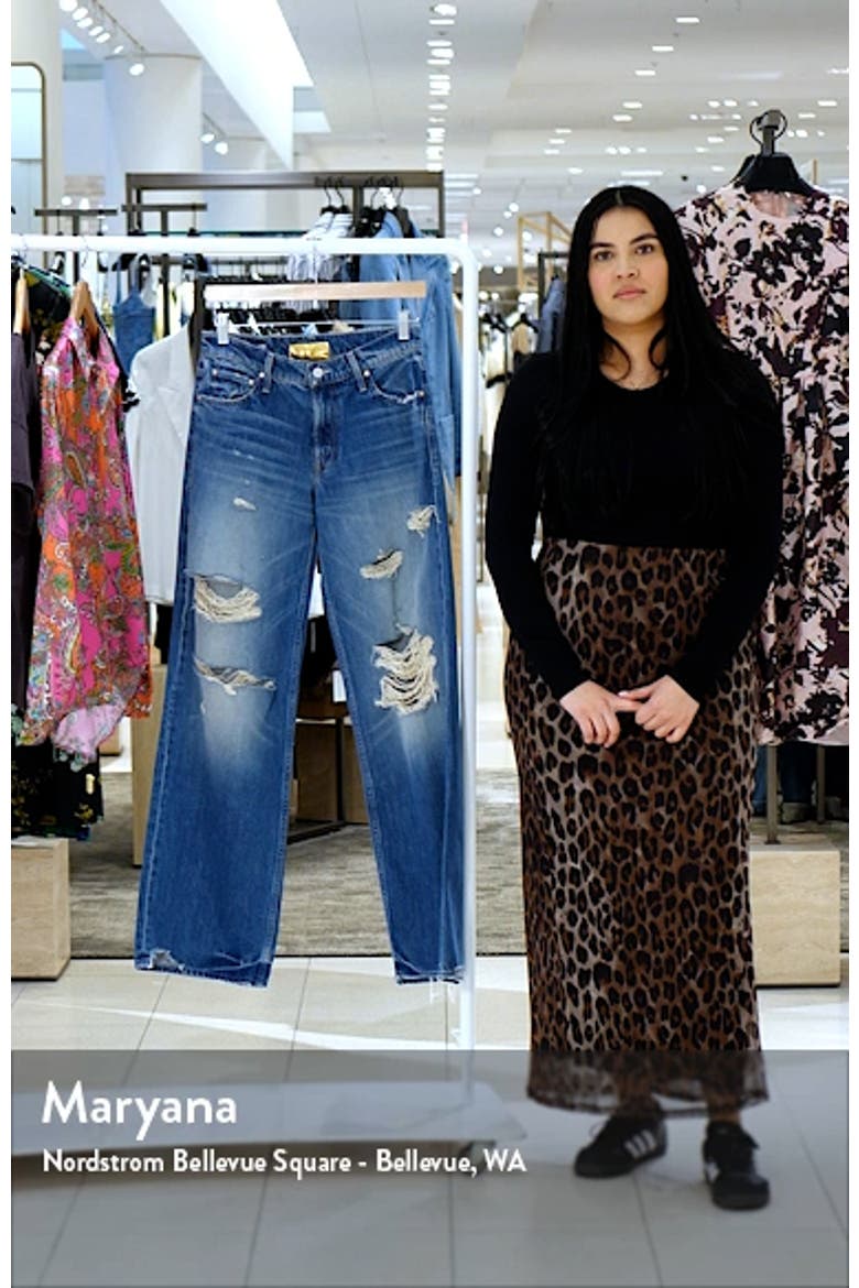 The Down Low Spinner Heel Ripped Low Rise Wide Leg Jeans video
