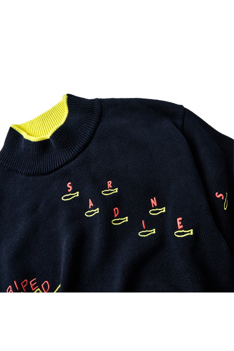 'Fishes of the North Atlantic' Sweater, Alternate, color, Navy