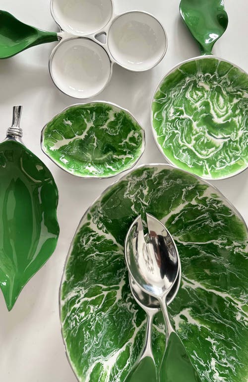 Lunares Verdura Appetizer Server Round In Green