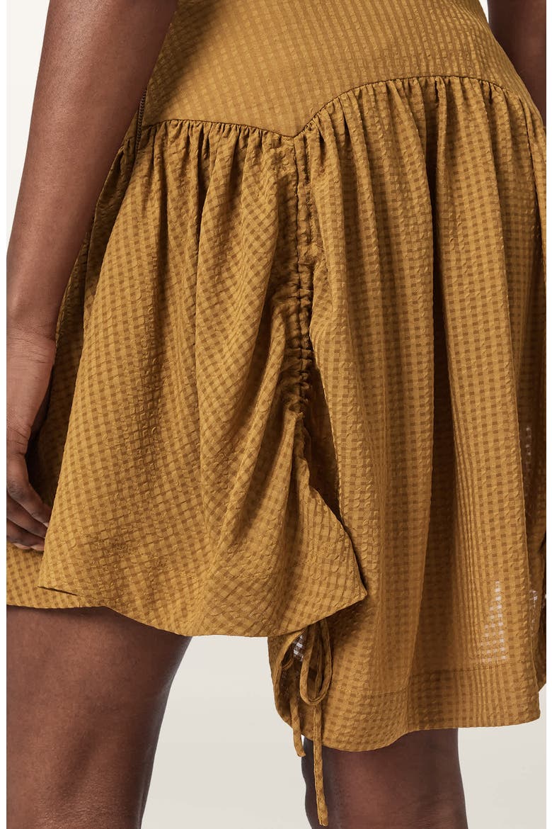 Aria Ruched Miniskirt, Alternate, color, GOLDEN BROWN