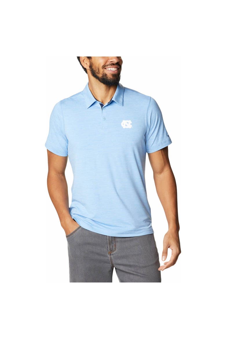 Men's Columbia Carolina Blue North Carolina Tar Heels Tech Trail Omni-Shade Polo, Alternate, color, Light Blue