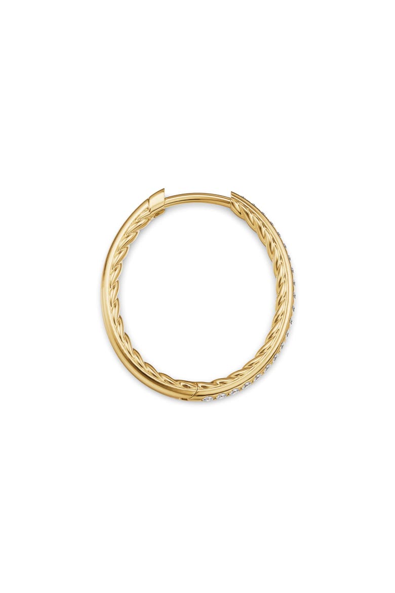 Petite Pavé 18k Gold Diamond Hoop Earrings, Alternate, color, GOLD