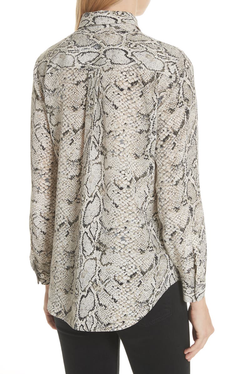 Equipment Slim Signature Python Print Silk Shirt, Alternate, color,