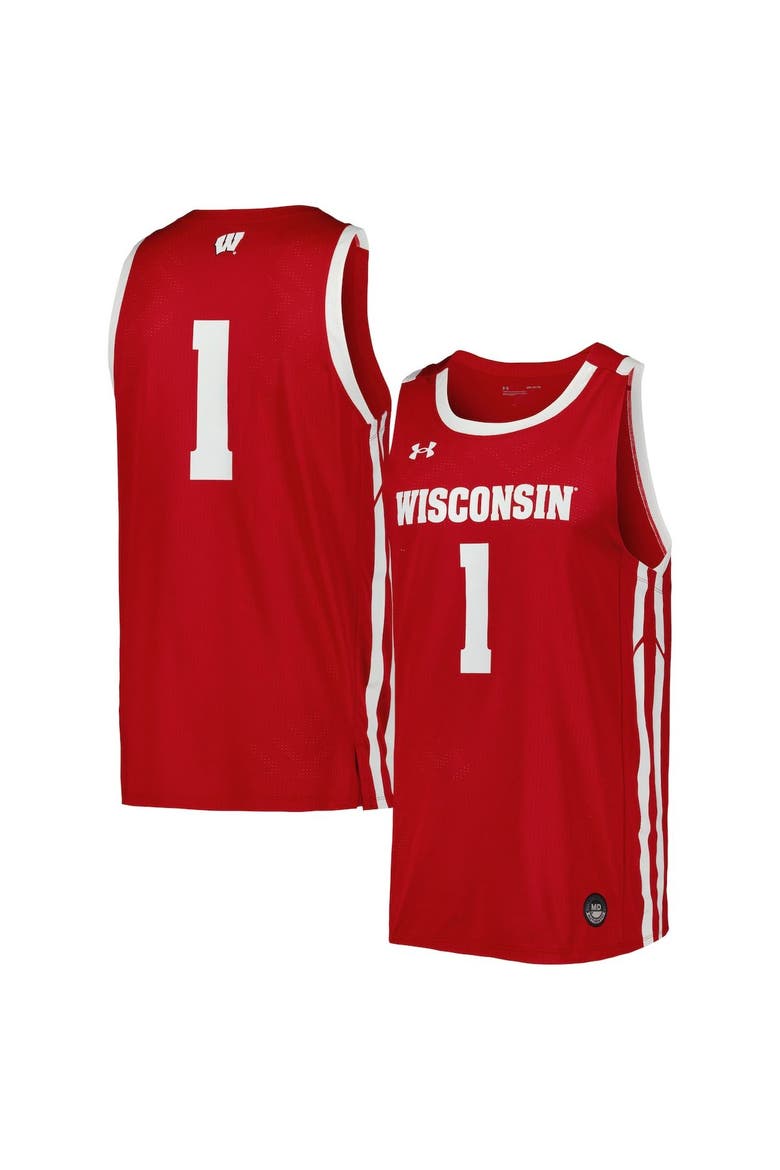 Men's Under Armour Red Wisconsin Badgers Replica Basketball Jersey, Alternate, color, Red