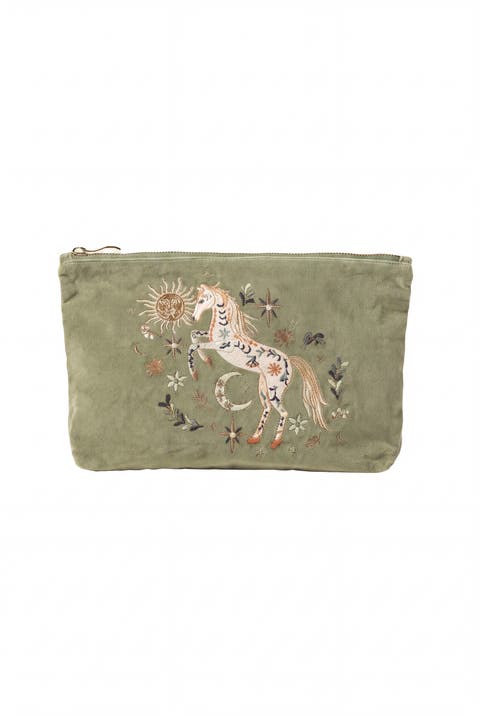 Mystical Horse Velvet Everyday Pouch