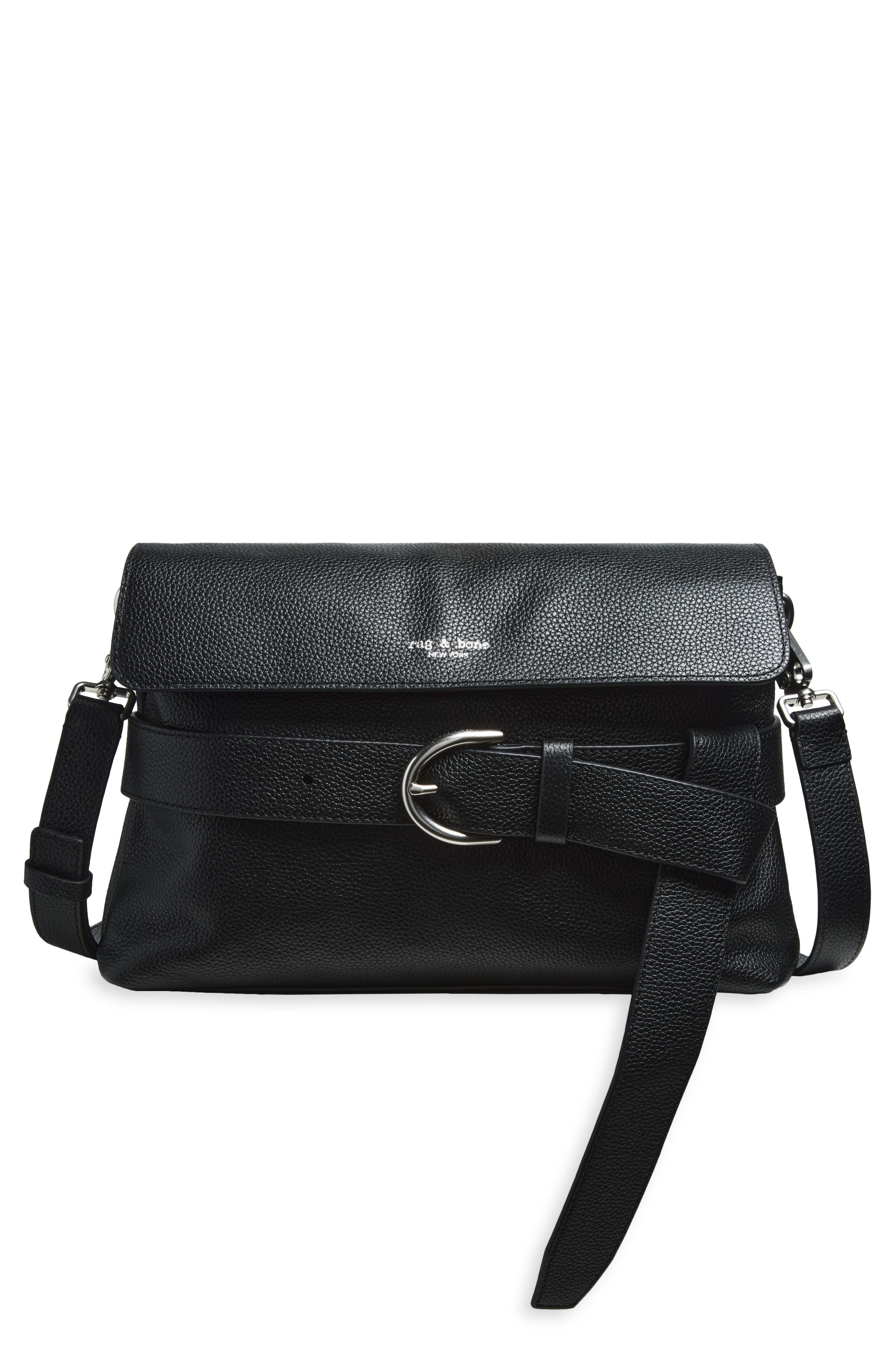 rag & bone Lexington Leather Crossbody Bag, Main, color, Black