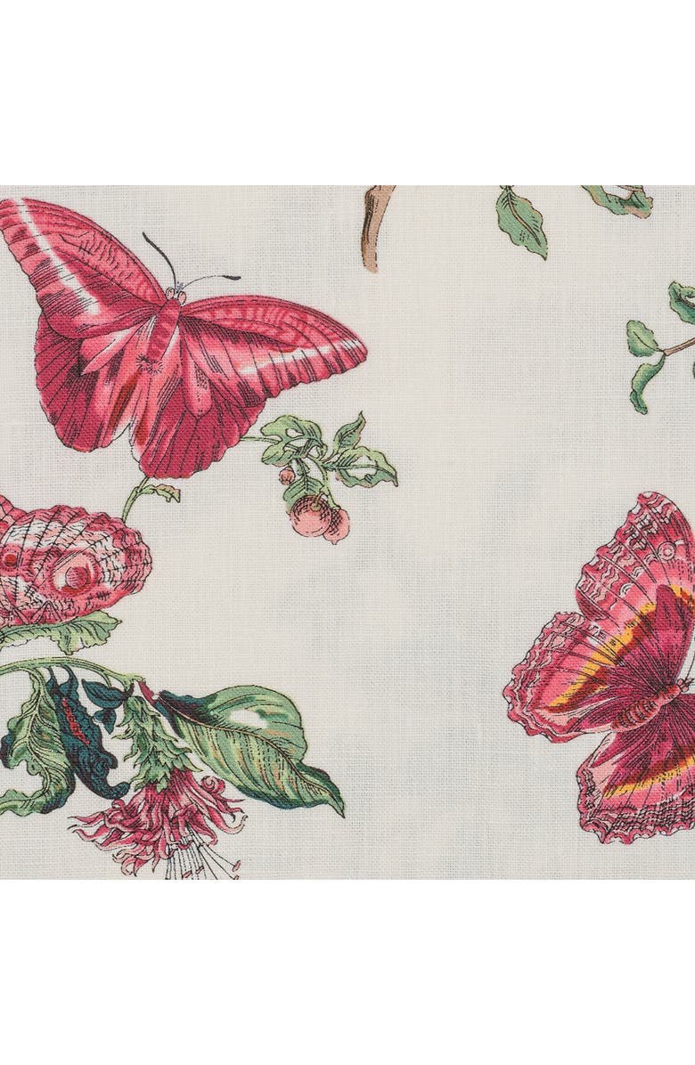 Matouk Baudin Butterfly Linen Tablecloth, Alternate, color, Ruby