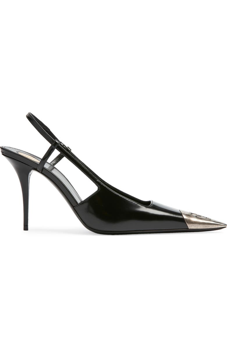 Saint Laurent Jeanne Slingback Pump, Alternate, color, Noir