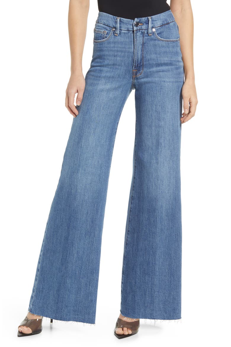 Good Waist Palazzo Jeans, Main, color, INDIGO030