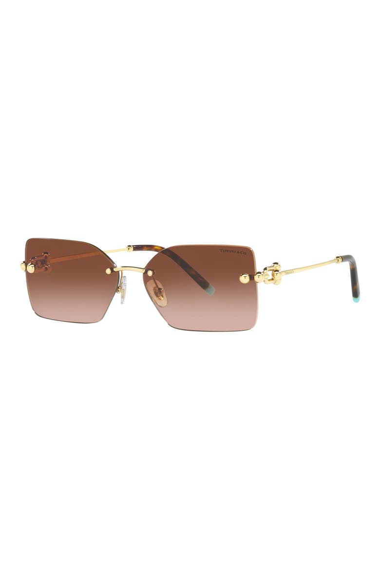59mm Gradient Rectangular Sunglasses, Alternate, color, PALE GOLD