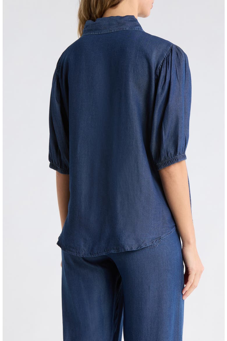 Indigo Button-Up Shirt, Alternate, color, DARK INDIGO BLUE
