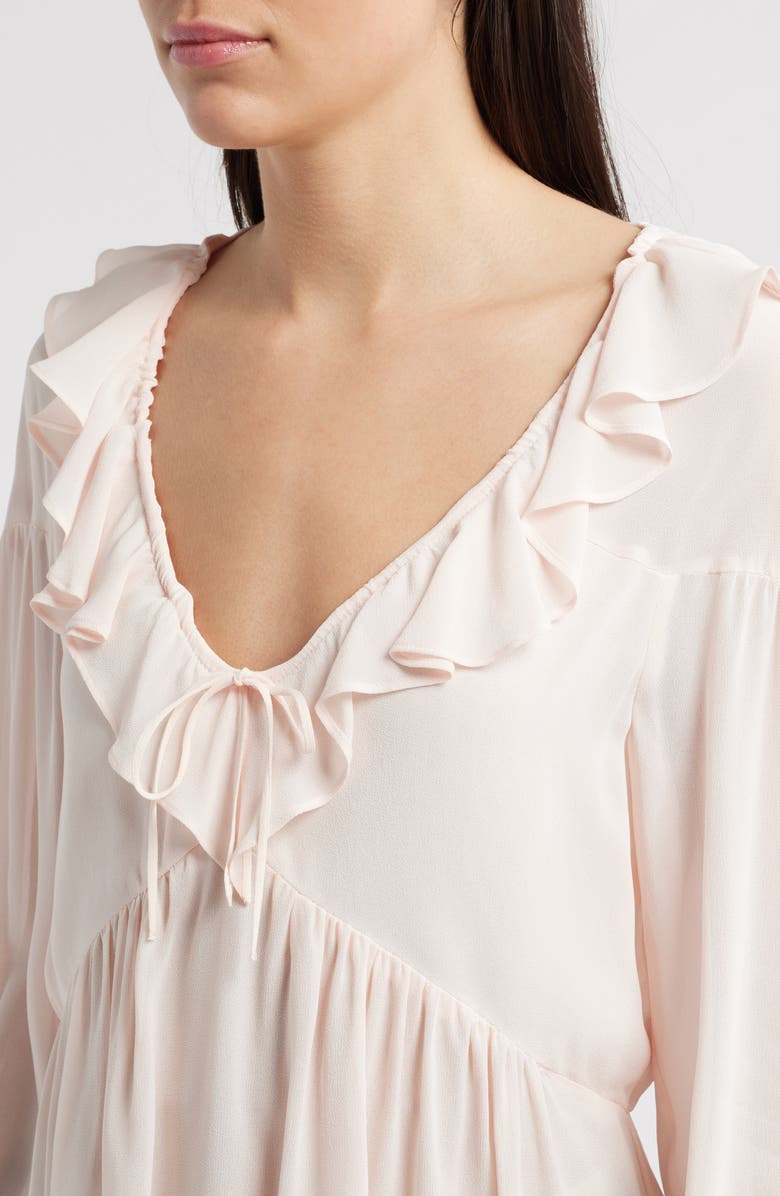 Reformation Wyn Ruffle Shirt, Alternate, color, Pink