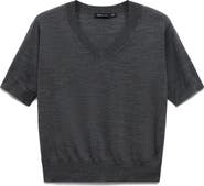 MANGO Selection V-Neck Short Sleeve Wool Sweater