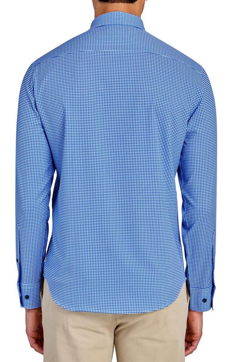 CONSTRUCT Slim Fit Gingham 4-Way Sport Shirt, Alternate, color, Lt Blue