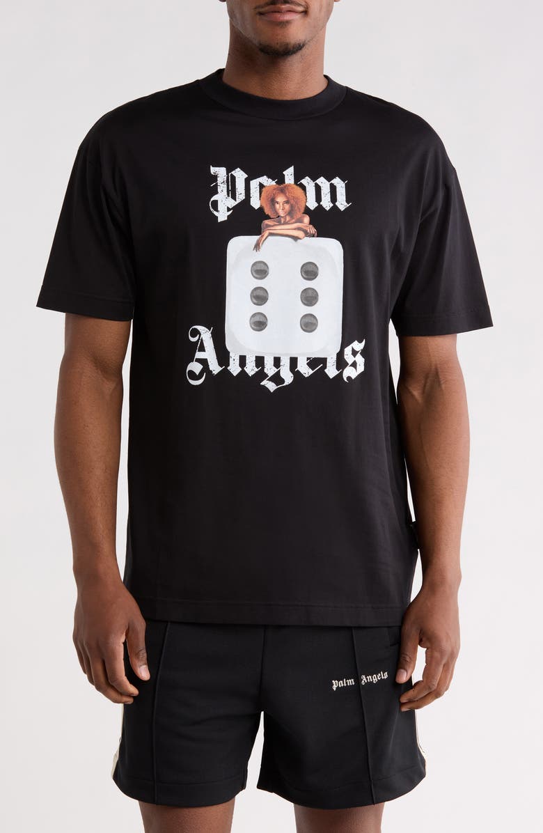 Palm Angels Dice T-Shirt, Main, color, Black White