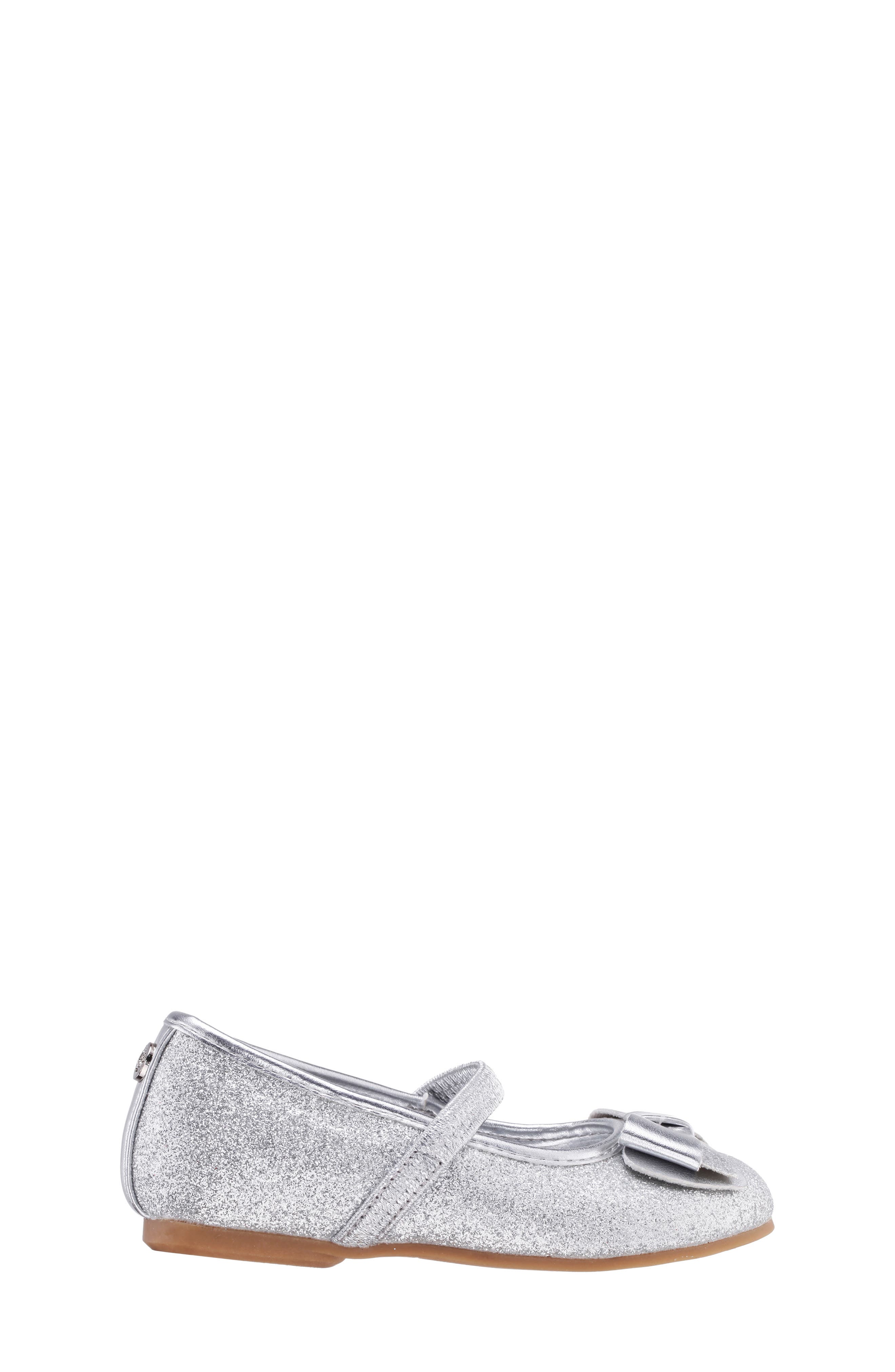 Nina Kids' Kenzee Mary Jane Flat, Alternate, color, Silver
