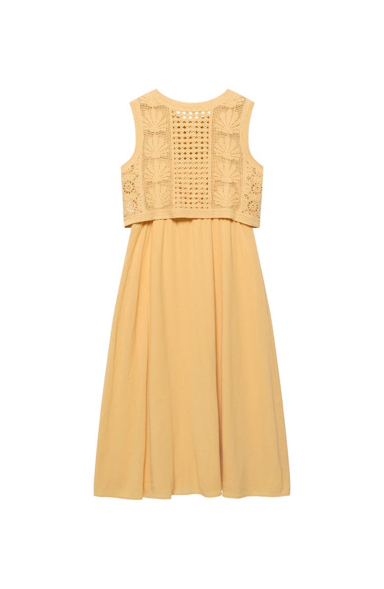 MINT VELVET Cotton Blend Crochet Maxi Dress, Alternate, color, Yellow