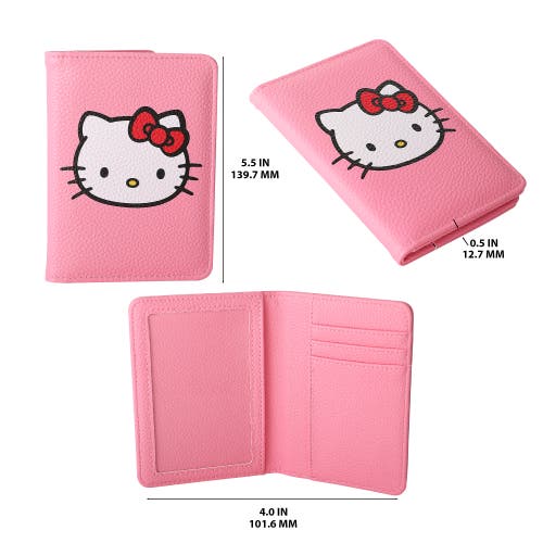 Hello Kitty Pink Pebbled Travel Passport Holder In Pink