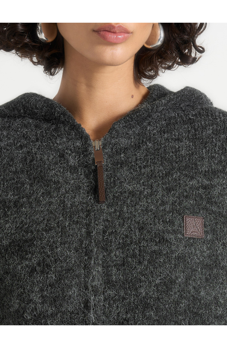 Manière De Voir Billie Unisex Brushed Wool Zip Hoodie, Alternate, color, Grey