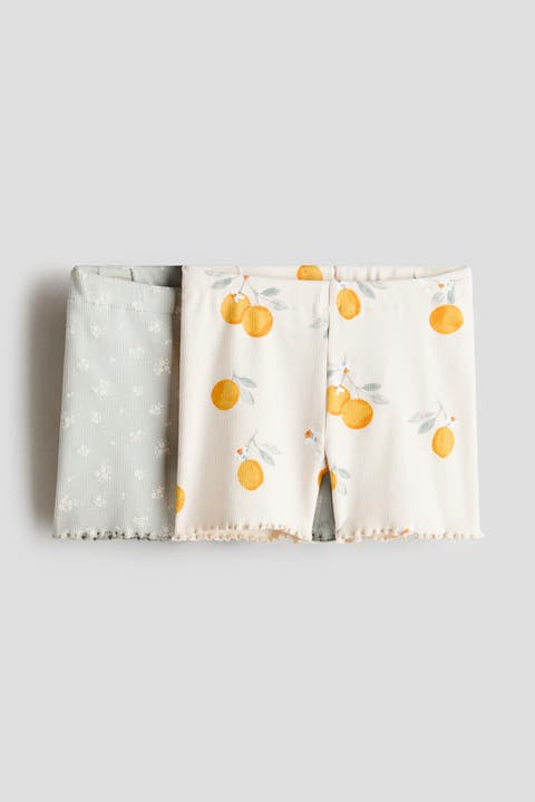 2-pack ribbed cotton bike shorts