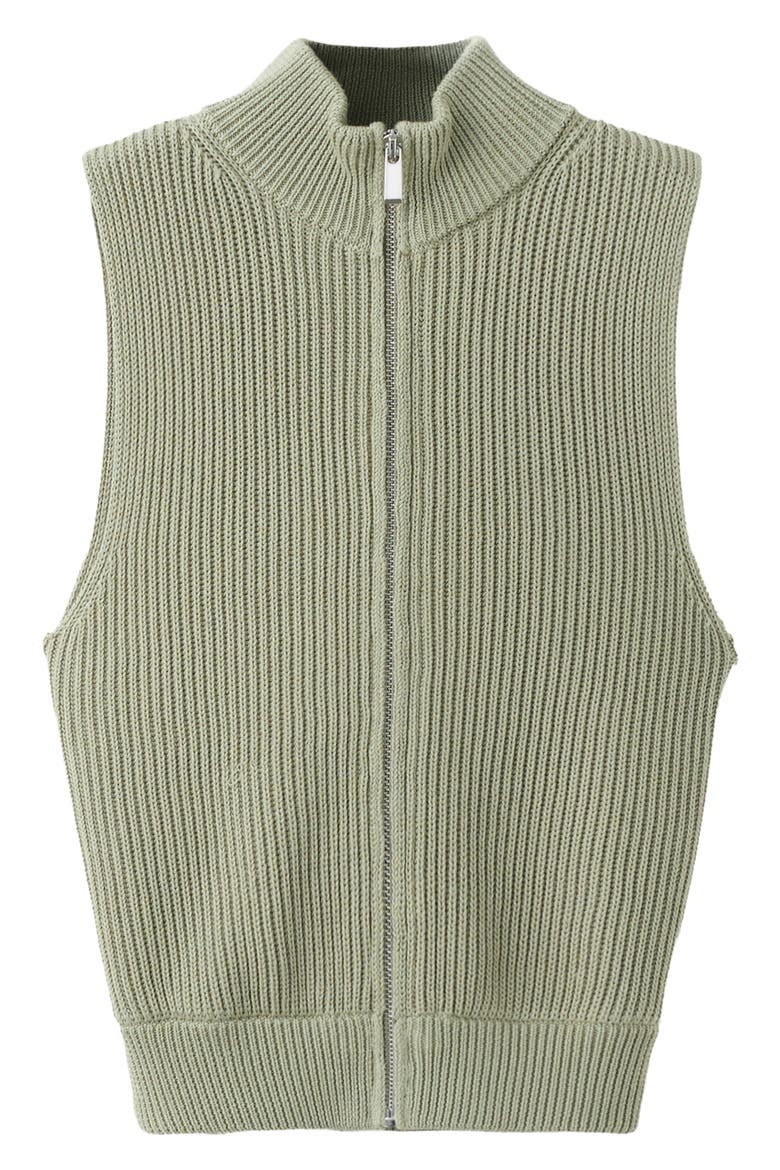Cutout Sleeveless Cotton Rib Top, Alternate, color, KHAKI GREEN