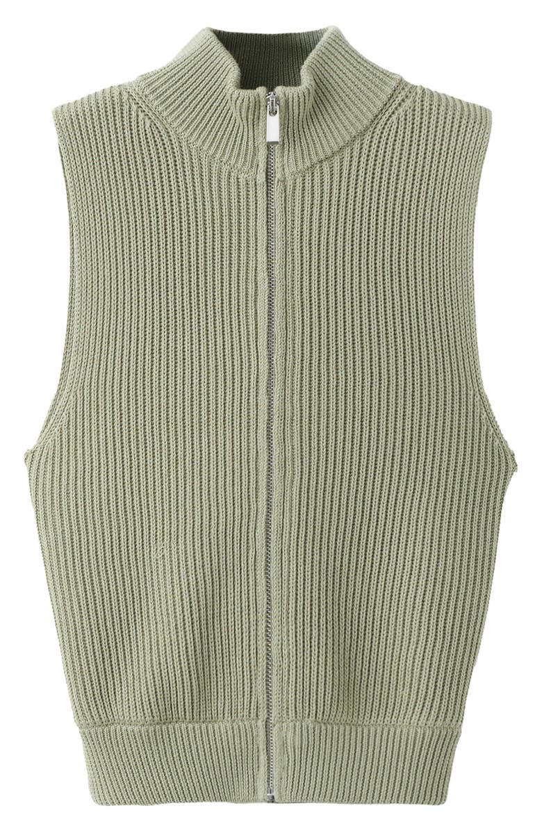 MANGO Cutout Sleeveless Cotton Rib Top, Alternate, color,