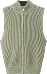 MANGO Cutout Sleeveless Cotton Rib Top