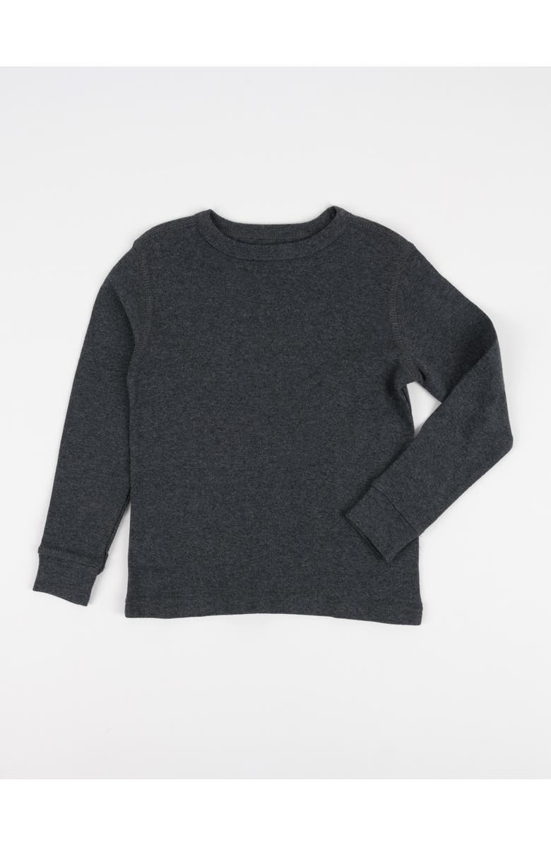 Leveret Kids Long Sleeve T-Shirt, 100% Cotton, Solid Colors, Alternate, color, Dark Gray