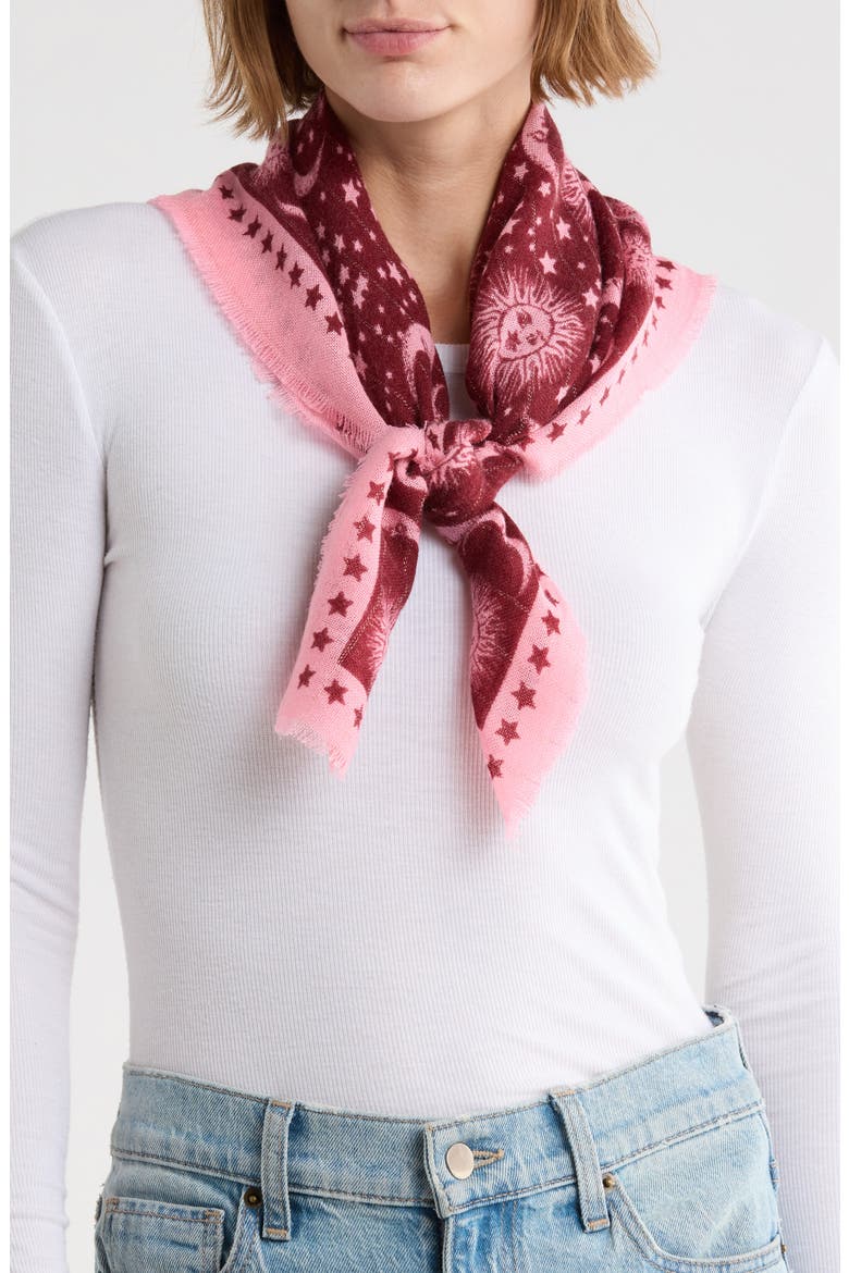 Celestial Square Scarf, Main, color, RED