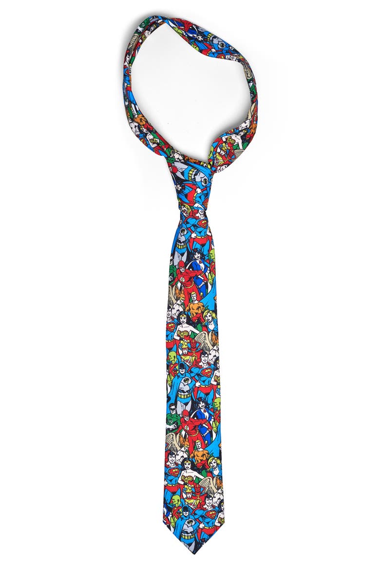DC Comics Justice League Tie, Main, color, BLUE MULTI