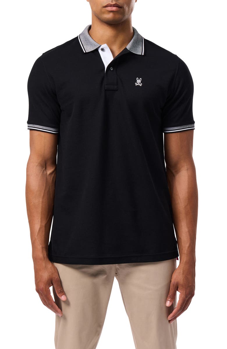 Psycho Bunny Bradford Tipped Piqué Knit Polo, Main, color, 