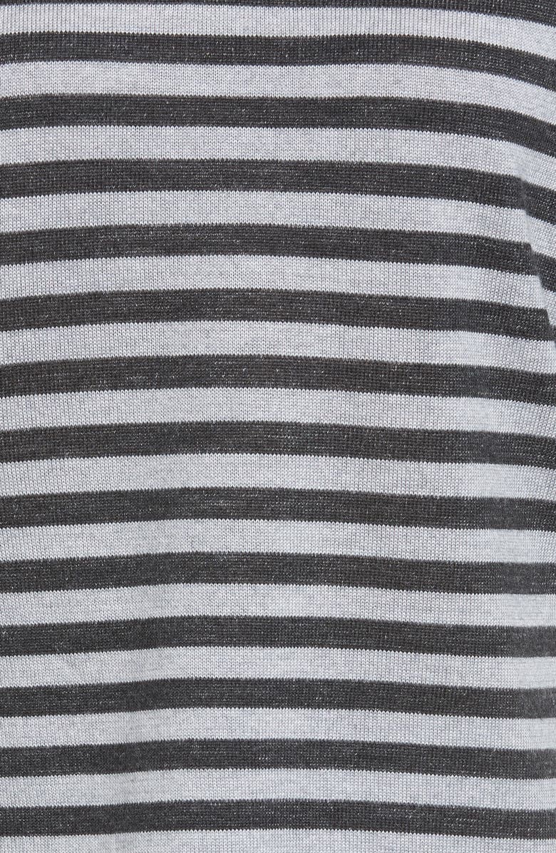 Eileen Fisher Stripe Merino Wool Pullover, Alternate, color, Charcoal/ Dark Pearl