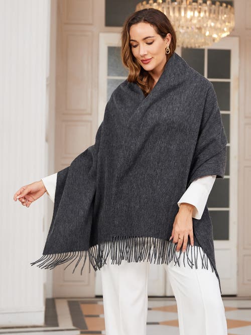 Silksilky Pure Wool Scarf Shawl In Gray