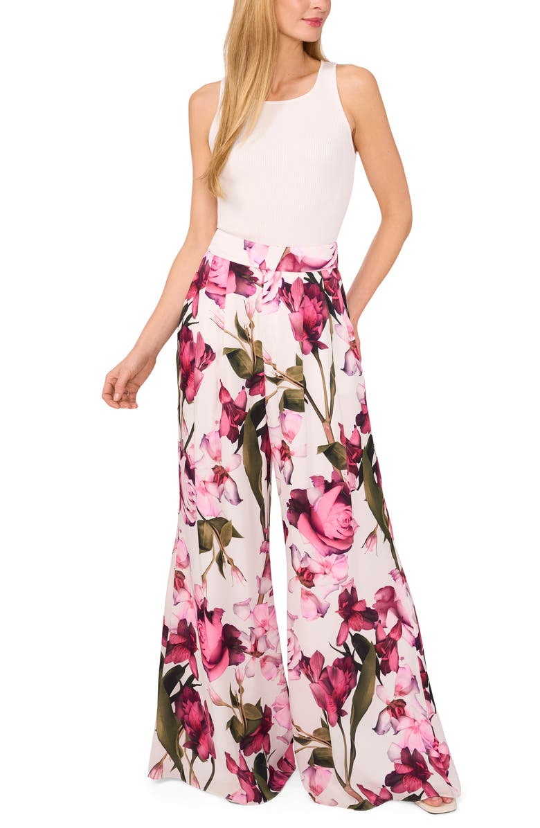 Ted Baker Floral Flowy Satin Pants, Alternate, color, 