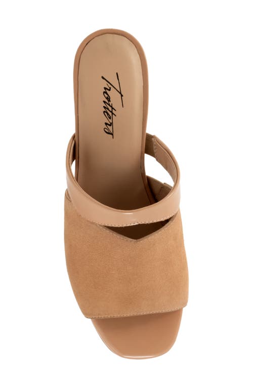 Trotters Ninette Kitten Heel Slide Sandal In Beige Suede