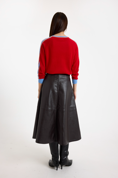 Brodie Pure Cashmere Long Sleeve 100% Cashmere Sweater In Red