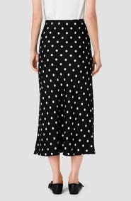 French Connection Ennis Polka Dot Satin Midi Skirt
