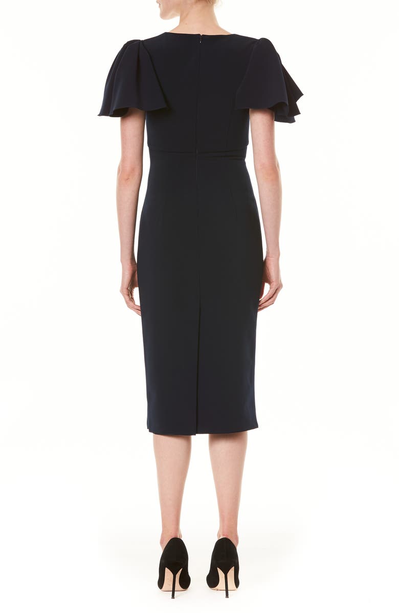 Carolina Herrera Ruffle Sleeve Sheath Dress, Alternate, color,