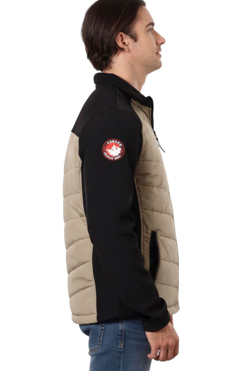 CANADA WEATHER GEAR Men
s Hybrid Softshell Puffer Jacket, Alternate, color, Stone