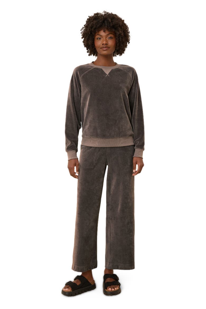 Pure Velour Crew Sweatshirt, Alternate, color, Graphite